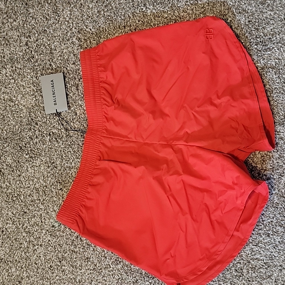 Balenciaga men's red athletic shorts size 48